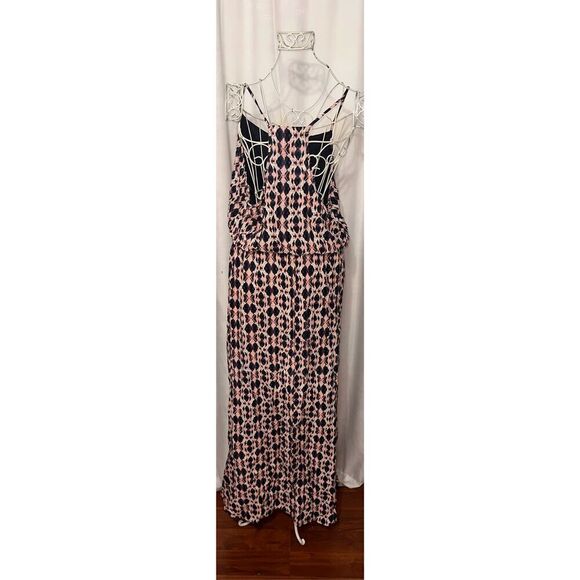 Sociology  Maxi Dress Size XL. blue multi colored design, spaghetti straps, pull - Picture 4 of 6